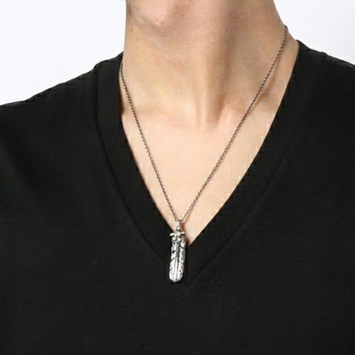Mickey Mouse Hand & Feather Necklace