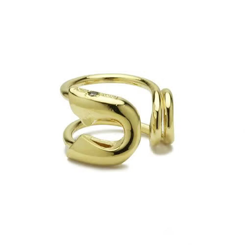 Safety Pin Diamond Ear Cuff - Gold (Single Ear)