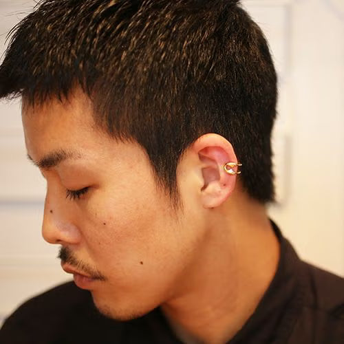 Safety Pin Diamond Ear Cuff - Gold (Single Ear)