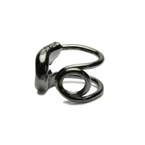 Safety Pin Diamond Ear Cuff - Black (Single Ear)