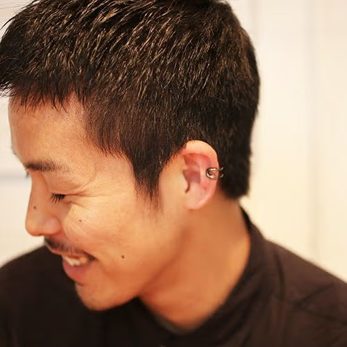 Safety Pin Diamond Ear Cuff - Black (Single Ear)
