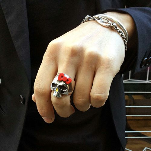 Hello Kitty Skull Face Ring - Silver