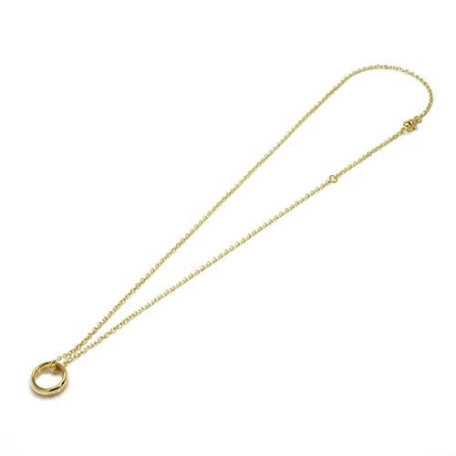 Round-Profile Ring Diamond Necklace - Gold