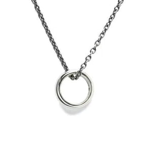 Round-Profile Ring Diamond Necklace - Silver
