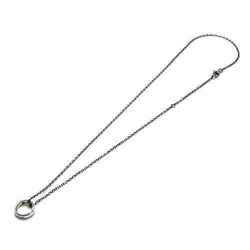 Round-Profile Ring Diamond Necklace - Silver