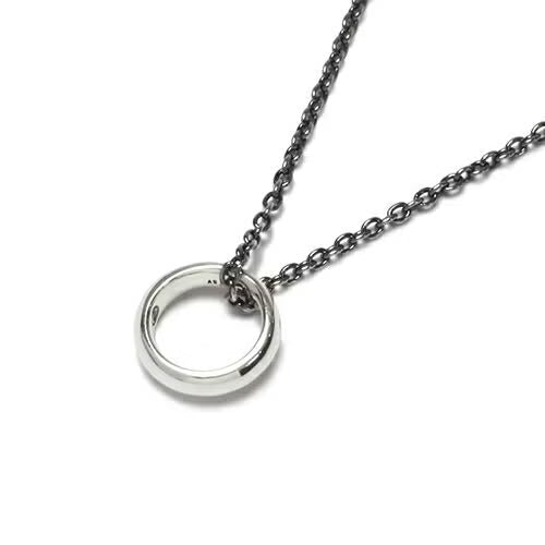 Round-Profile Ring Diamond Necklace - Silver