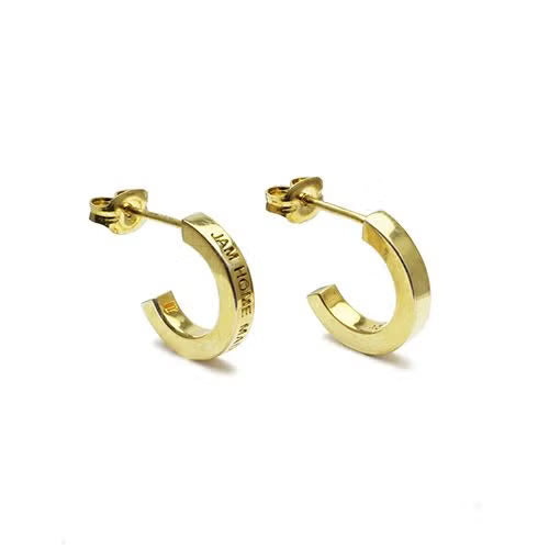 Flat Double Diamond Earrings - Gold / Pair
