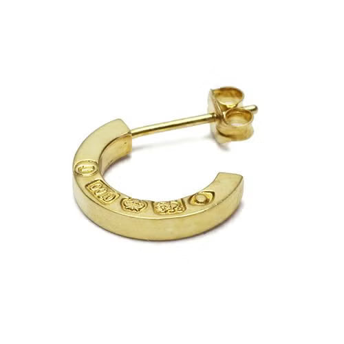 Flat Double Diamond Earrings - Gold / Pair