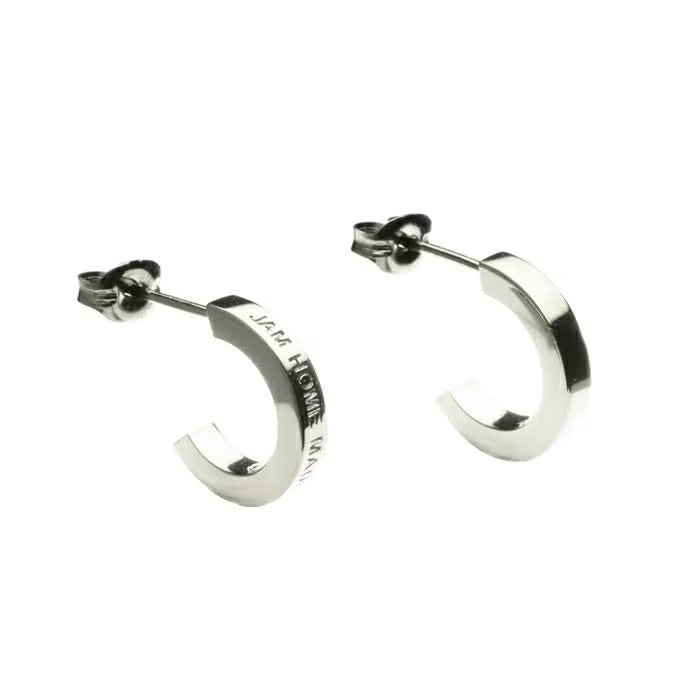 Flat Double Diamond Earrings - Silver / Pair