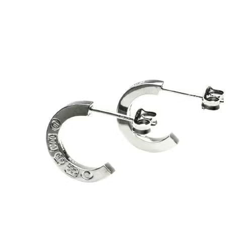 Flat Double Diamond Earrings - Silver / Pair