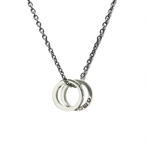 Flat Double Diamond Necklace - Silver