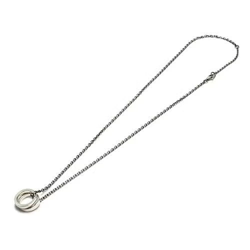Flat Double Diamond Necklace - Silver