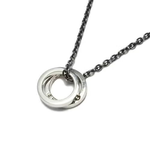 Flat Double Diamond Necklace - Silver