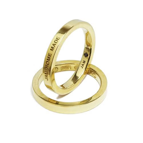 Flat Double Diamond Ring (Size M) - Gold