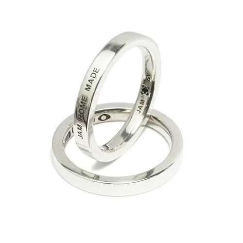 Flat Double Diamond Ring (Size M) - Silver