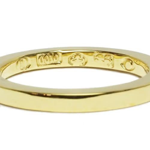 Flat Double Diamond Ring (Size S) - Gold