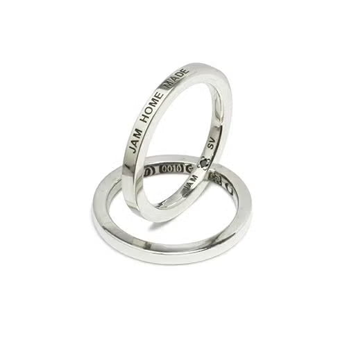 Flat Double Diamond Ring (Size S) - Silver