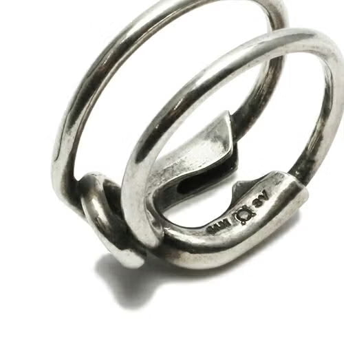 Safety Pin Ring M - Silver (Smoked Finish)