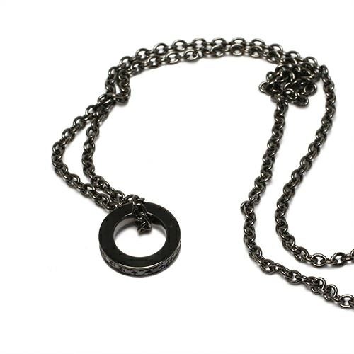 Flat-Band Diamond Star Necklace - Black