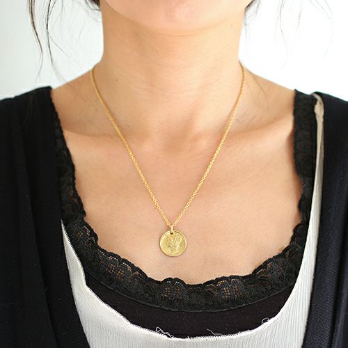 Vintage Mercury Coin Necklace - Gold