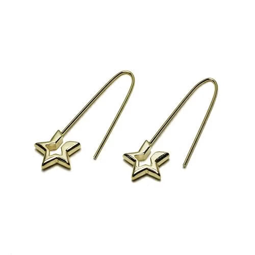 Star & Safety Pin Hoop Earrings (Both Ears)