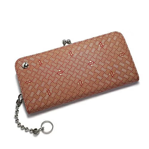 Inden - Inden-ya Clasp Purse Long Wallet, RED x WHITE, Mukyo Pattern