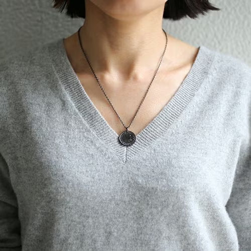Vintage Sixpence Coin Necklace - Black