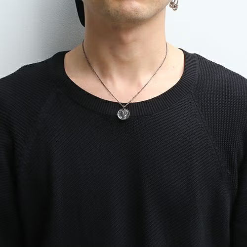Vintage Mercury Coin Necklace - Black