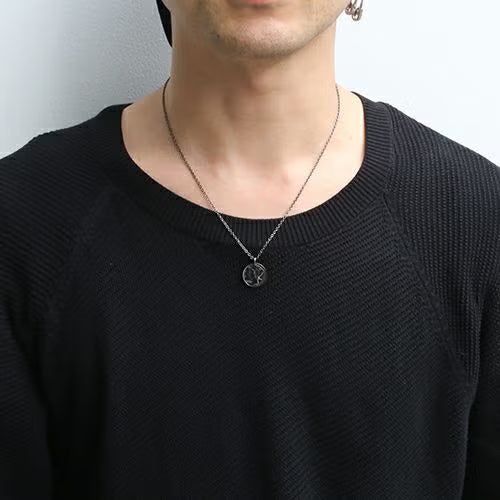 Vintage Mercury Coin Necklace - Black