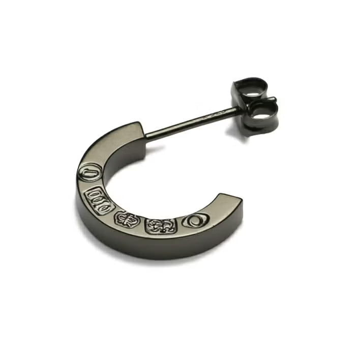 Flat Double Diamond Earrings - Black / Pair