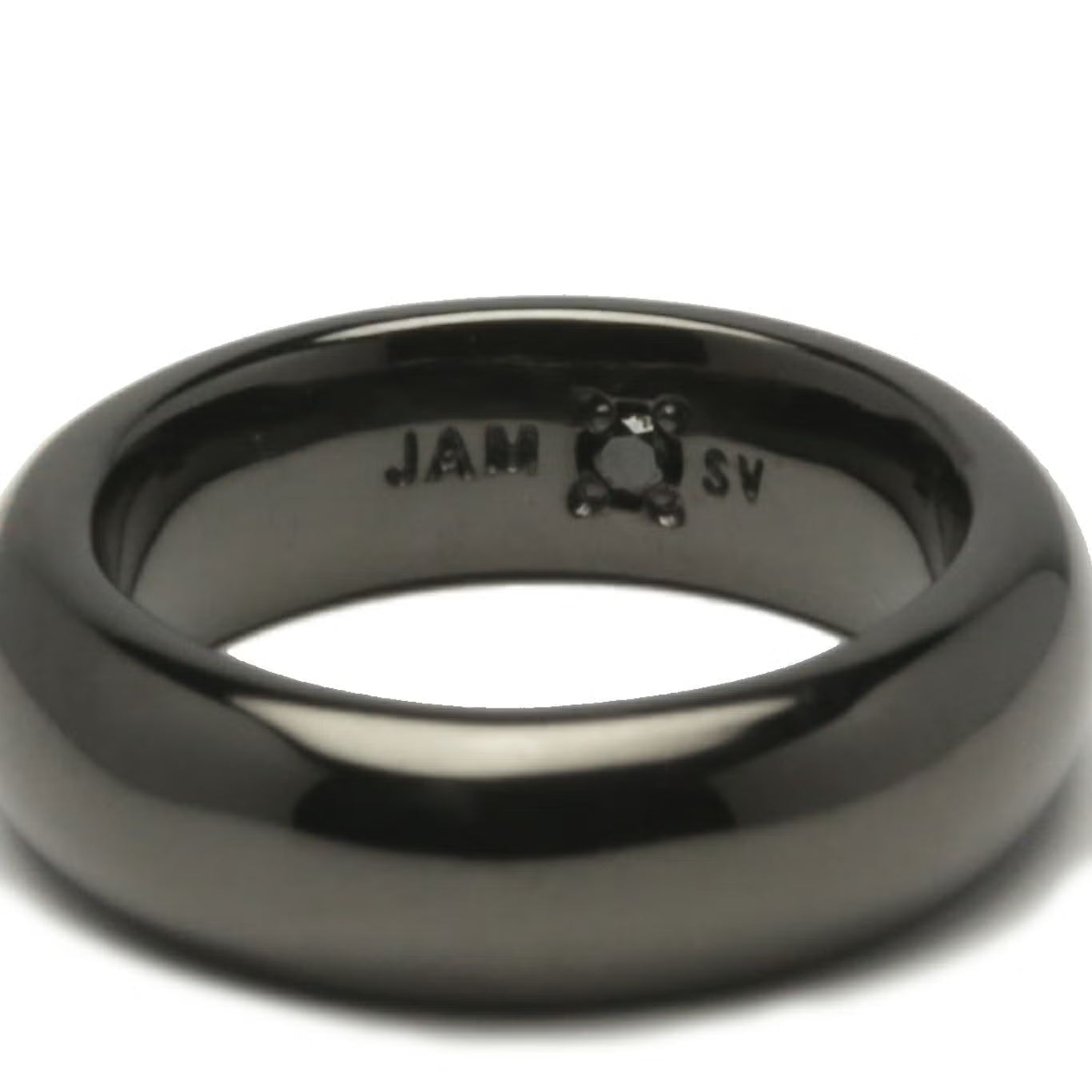 Round-Profile Ring Diamond Necklace - Black