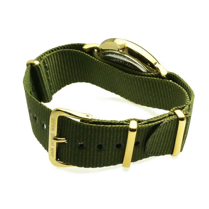 Jam Watch Type 3 Gold/Black - NATO Strap (Olive) - / Wristwatch/Pair Watch