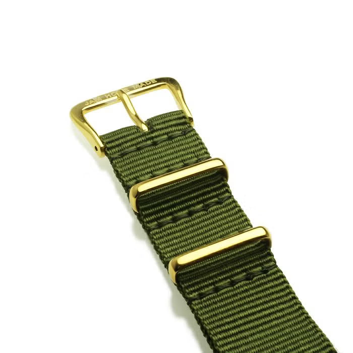 Jam Watch Type 3 Gold/Black - NATO Strap (Olive) - / Wristwatch/Pair Watch