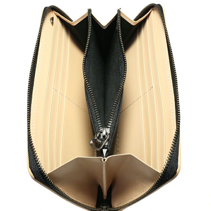 Mickey Mouse Big Icon Zipper Long Wallet/Long Wallet - Natural Leather -