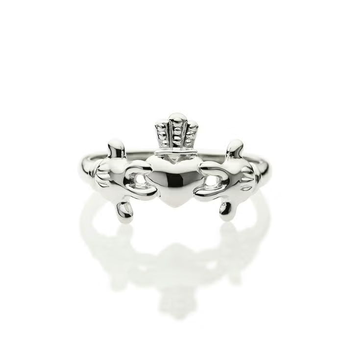 Mickey Mouse Claddagh Ring - Rhodium Finish