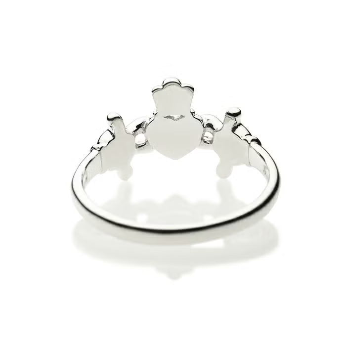 Mickey Mouse Claddagh Ring - Rhodium Finish