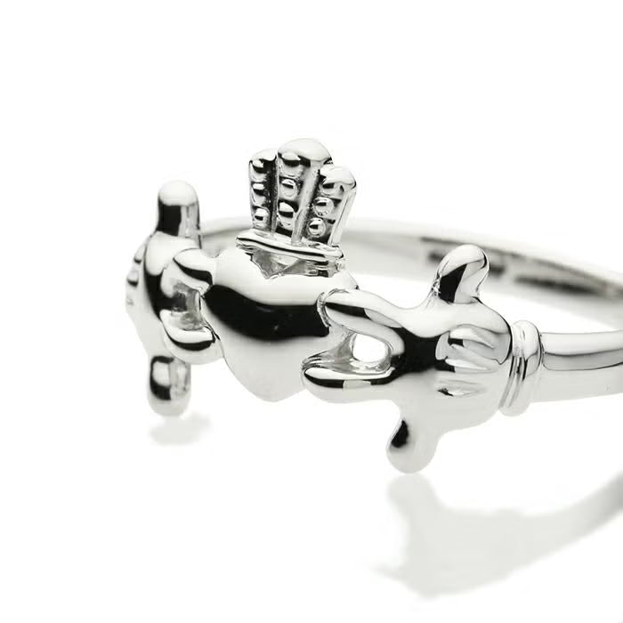 Mickey Mouse Claddagh Ring - Rhodium Finish