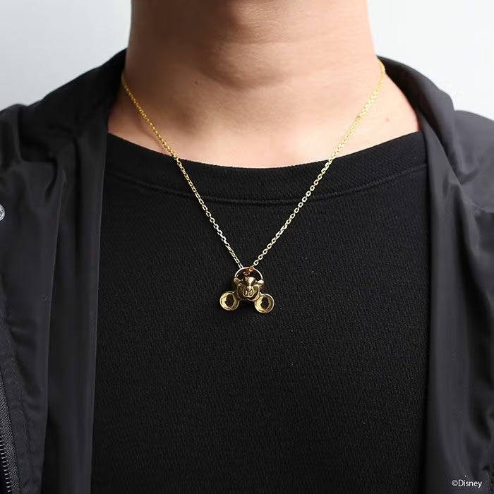 Mickey Mouse Baby Ring Necklace - Gold