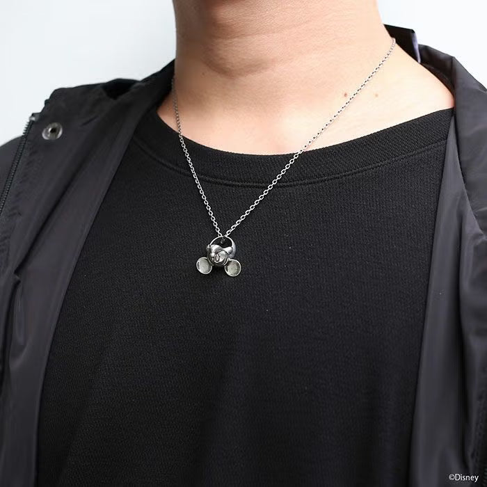 Mickey Mouse Baby Ring Necklace - Silver