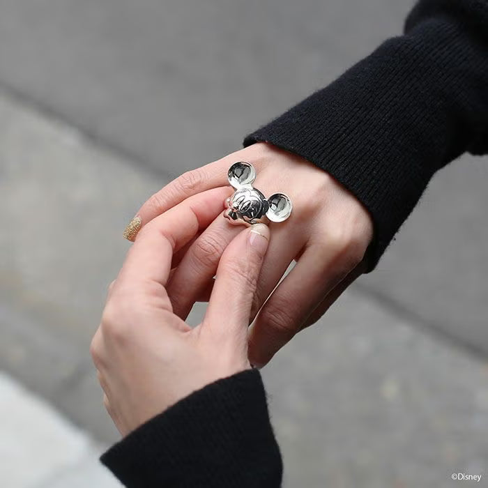 Mickey Mouse Face Ring - Silver Small