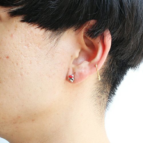 Hello Kitty Skull Face Earring - Silver