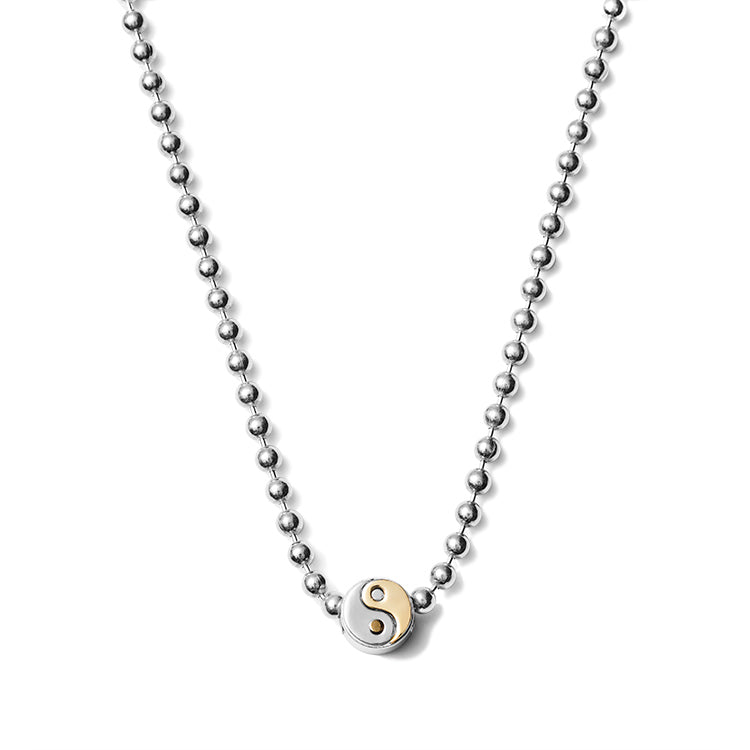 YINANDYANG Ball Chain Necklace with SHIN'SPARK Tao Mark Pendant Necklace