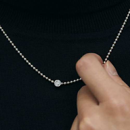 YINANDYANG Ball Chain Necklace with SHIN'SPARK Tao Mark Pendant Necklace