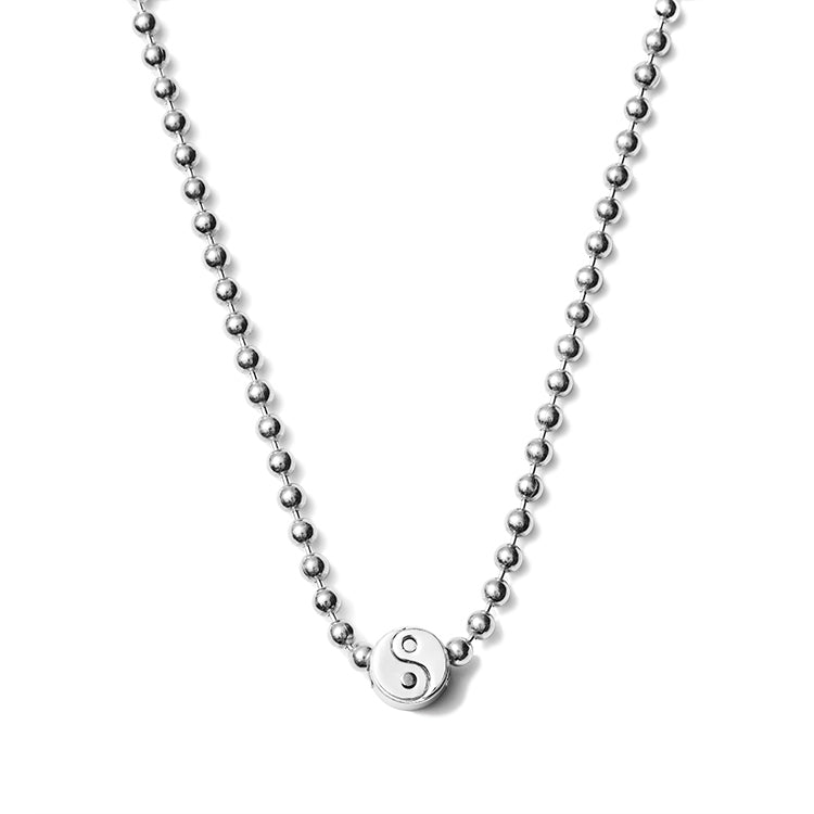 YINANDYANG Ball Chain Necklace with SHIN'SPARK Tao Mark Pendant Necklace