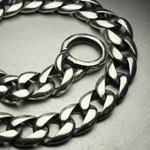 Classic Necklace: Curb Chain – Black Diamond – 50cm