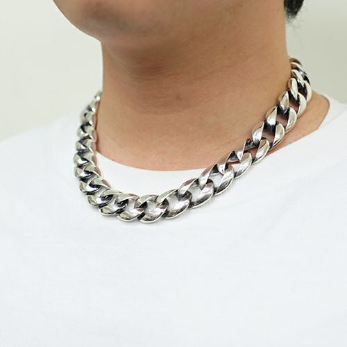 Classic Necklace: Curb Chain – Black Diamond – 50cm