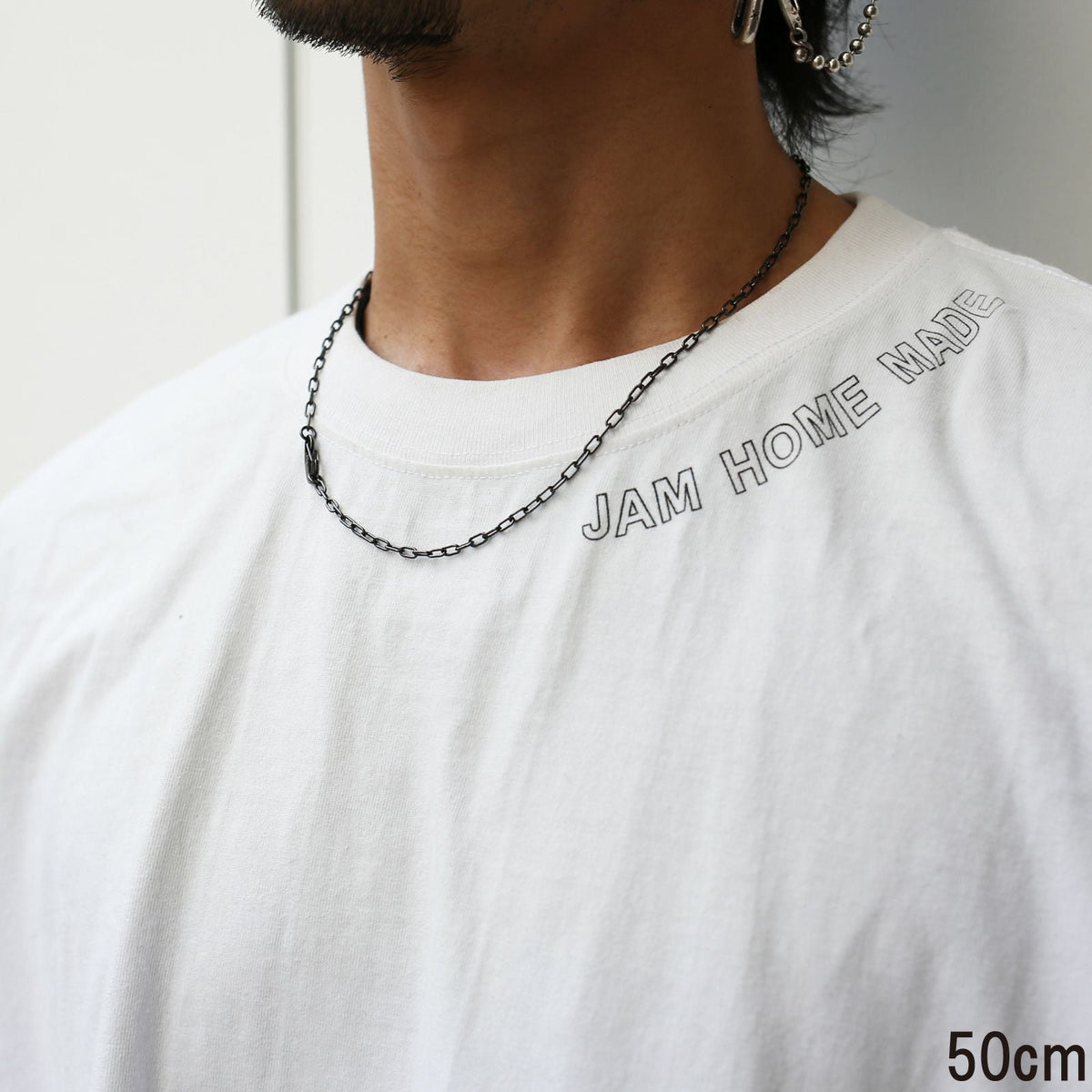 Magatama Simple Chain Necklace & Bracelet - Black