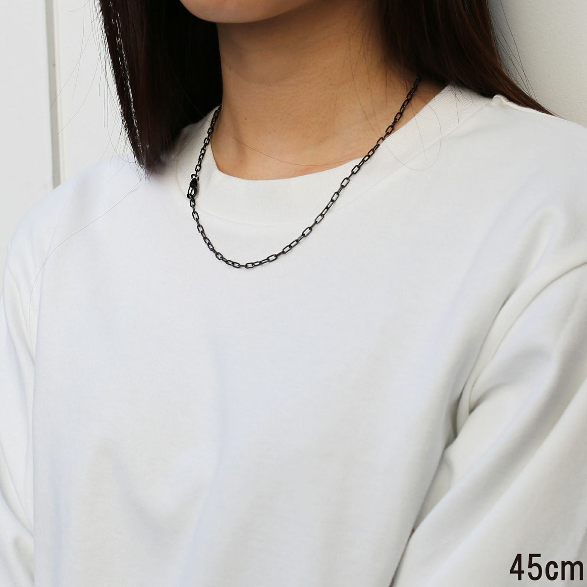 Magatama Simple Chain Necklace & Bracelet - Black