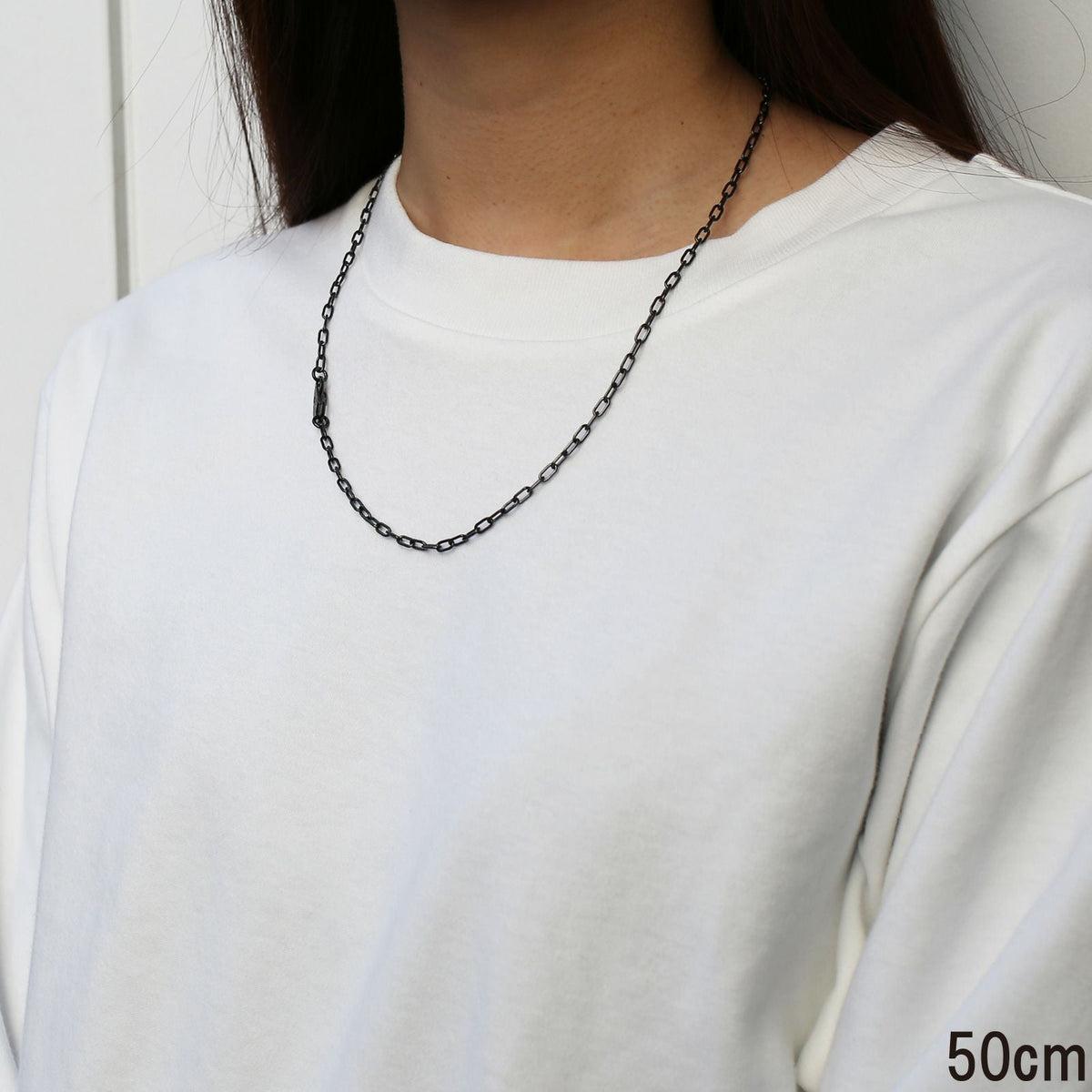 Magatama Simple Chain Necklace & Bracelet - Black