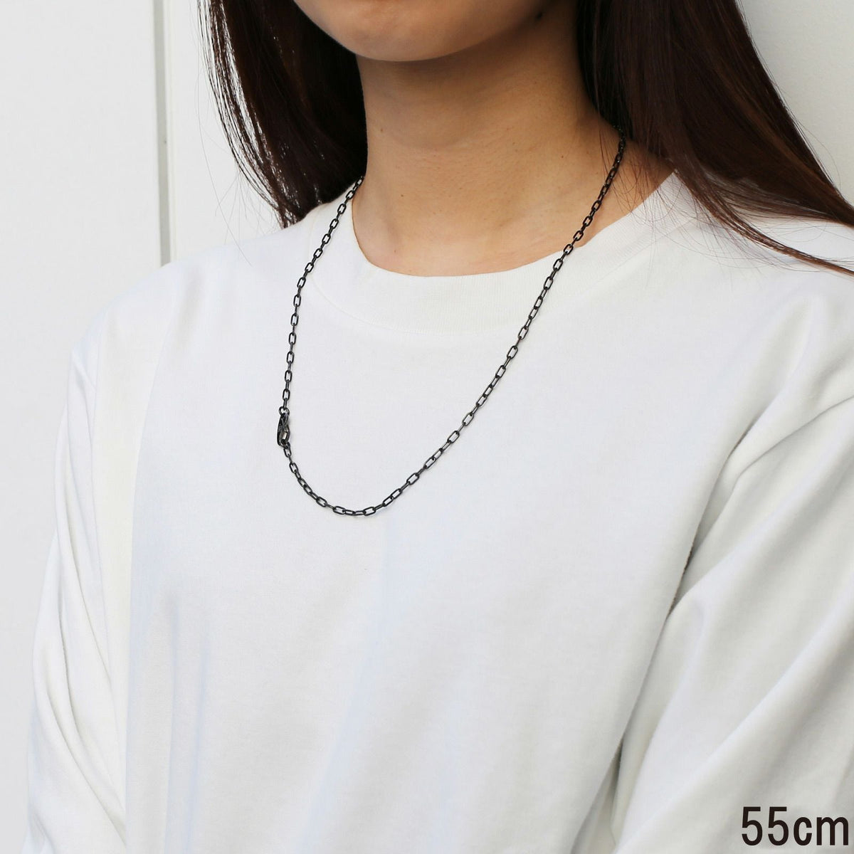 Magatama Simple Chain Necklace & Bracelet - Black